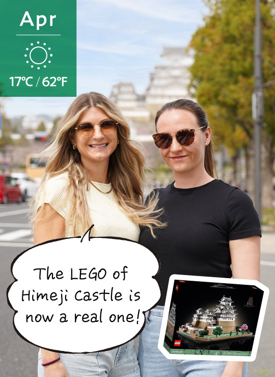 Two Beautiful Women from Germany - LEGO® of Himeji Castle brought them to Japan!